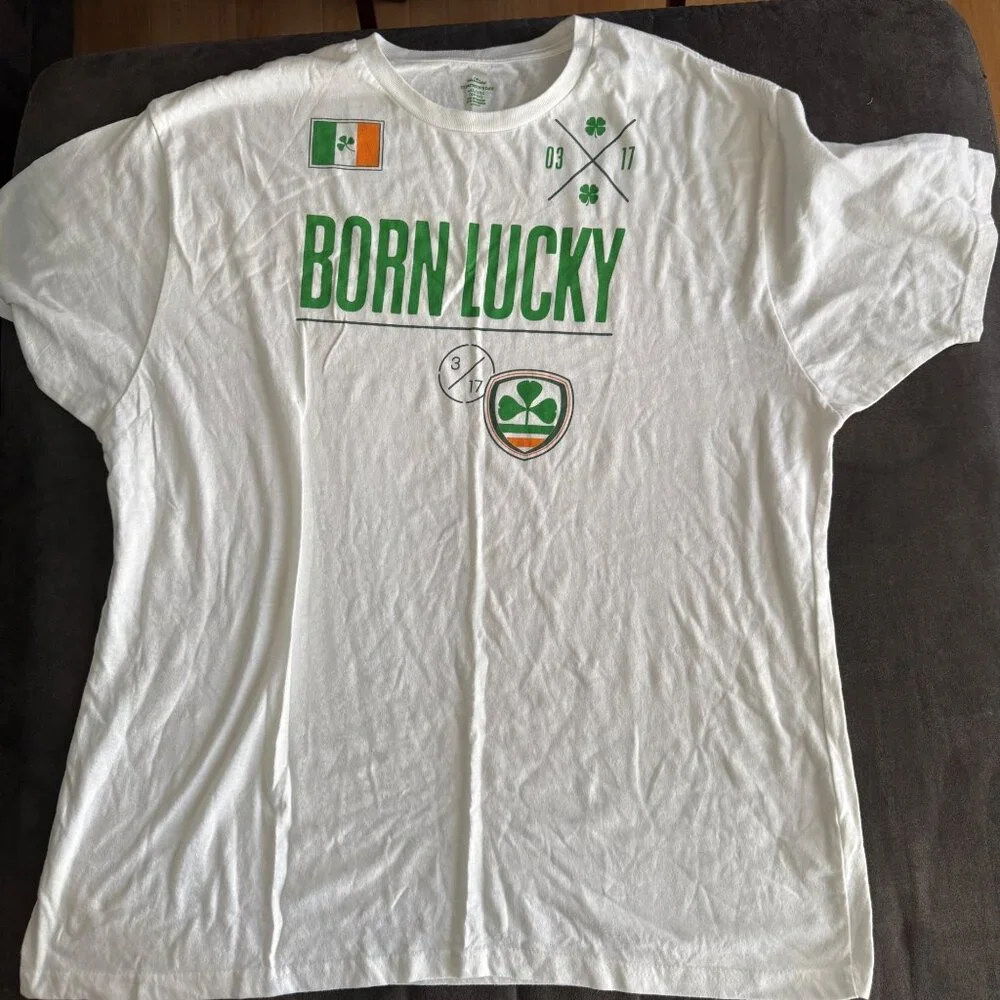 Men’s Born Lucky Tee 2XL - Picture 1 of 4